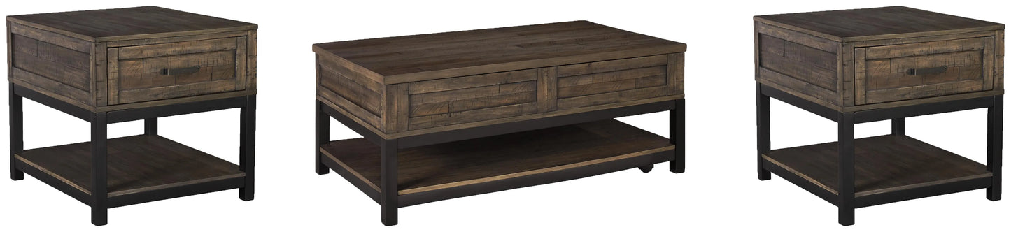 Mesa de centro elevable Johurst y 2 mesas auxiliares