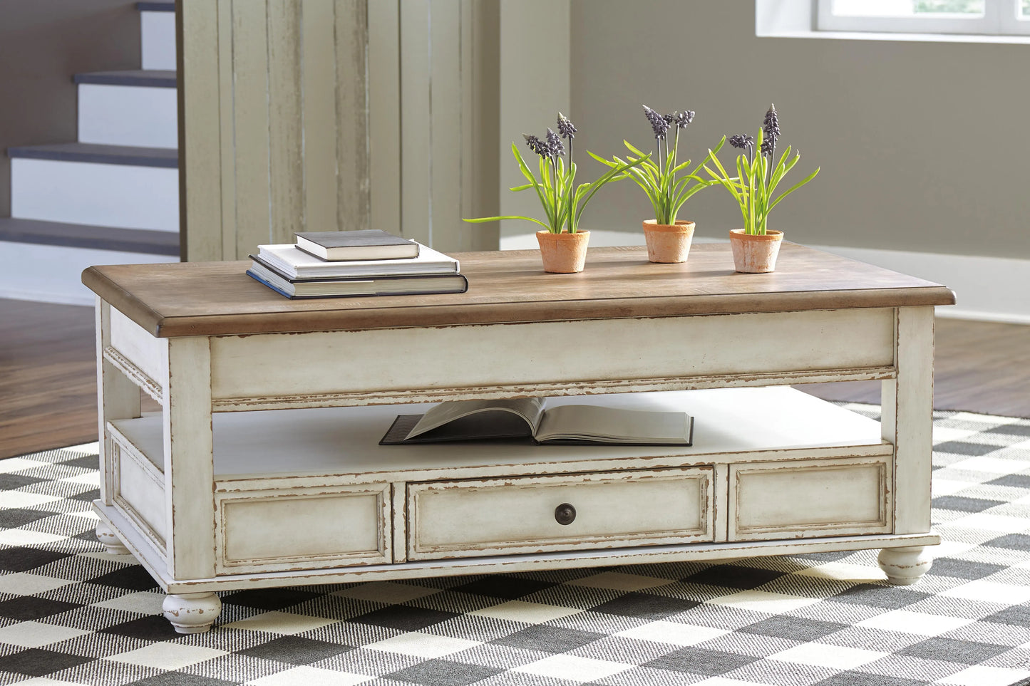 Mesa de centro Realyn con tablero elevable