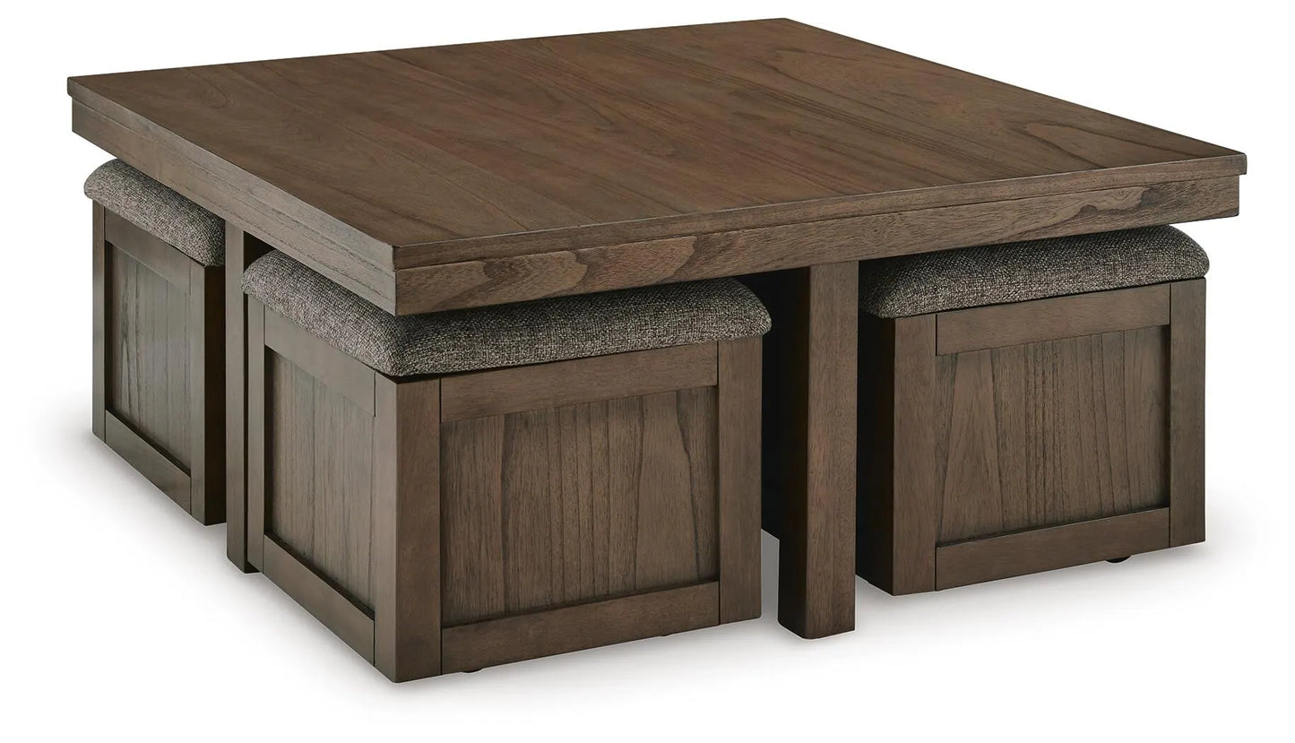 Mesa de centro Boardernest con 4 taburetes