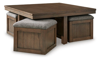 Mesa de centro Boardernest con 4 taburetes