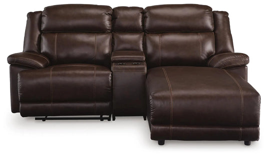 Sofá seccional reclinable eléctrico de 3 piezas VonKurt con chaise