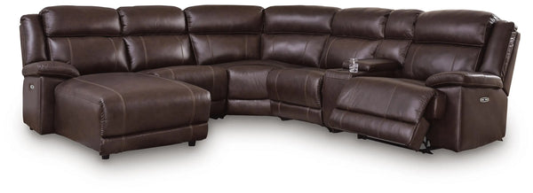 Seccional reclinable eléctrico VonKurt de 6 piezas con diván chaise longue