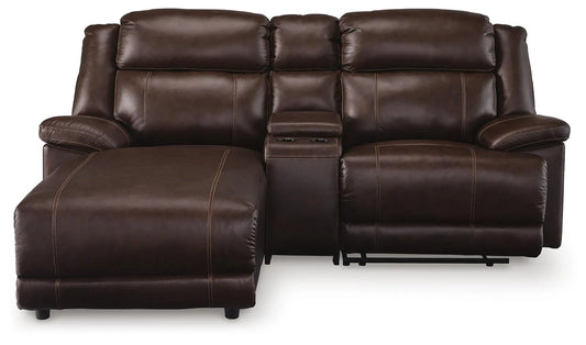 Sofá seccional reclinable eléctrico de 3 piezas VonKurt con chaise
