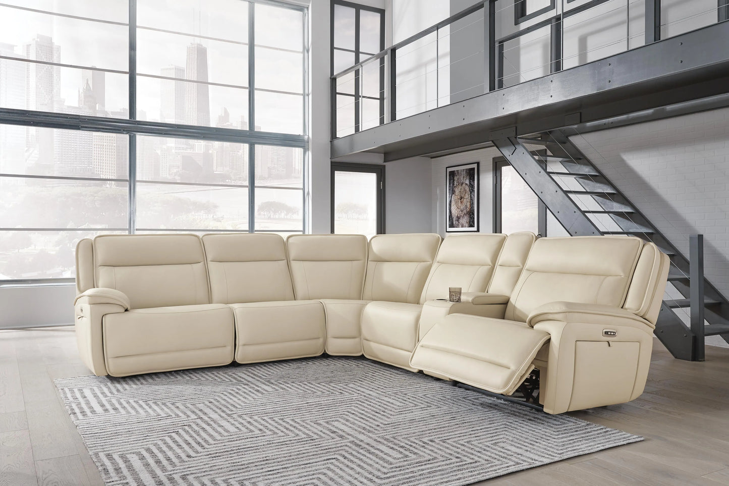 Seccional reclinable eléctrico de 6 piezas Double Deal