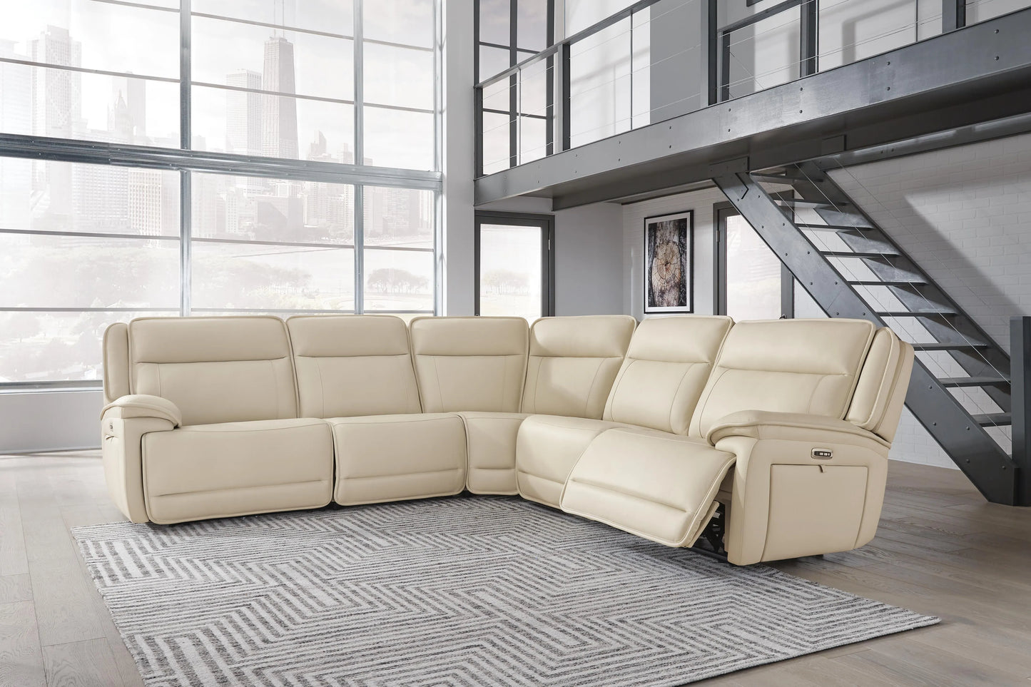 Seccional reclinable eléctrico de 5 piezas Double Deal