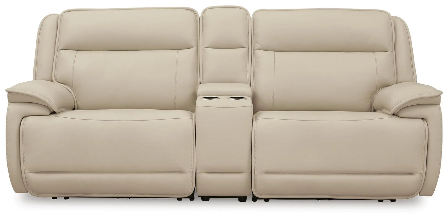 Seccional reclinable eléctrico de 3 piezas Double Deal con consola