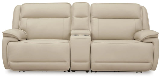 Seccional reclinable eléctrico de 3 piezas Double Deal con consola