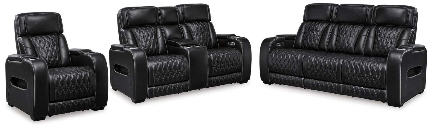 Sofá reclinable eléctrico Boyington, sofá de dos plazas y sillón reclinable
