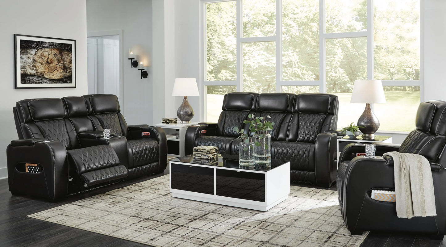 Sofá reclinable eléctrico Boyington, sofá de dos plazas y sillón reclinable