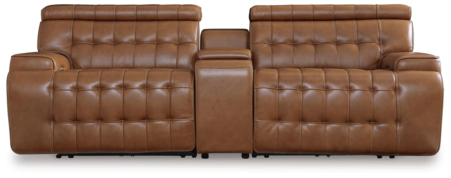 Seccional reclinable eléctrico de 3 piezas Temmpton con consola