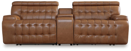 Seccional reclinable eléctrico de 3 piezas Temmpton con consola