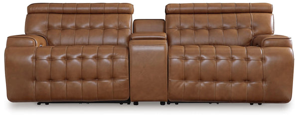 Seccional reclinable eléctrico de 3 piezas Temmpton con consola