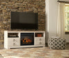 Mueble para TV Willowton de 64 pulgadas con chimenea eléctrica