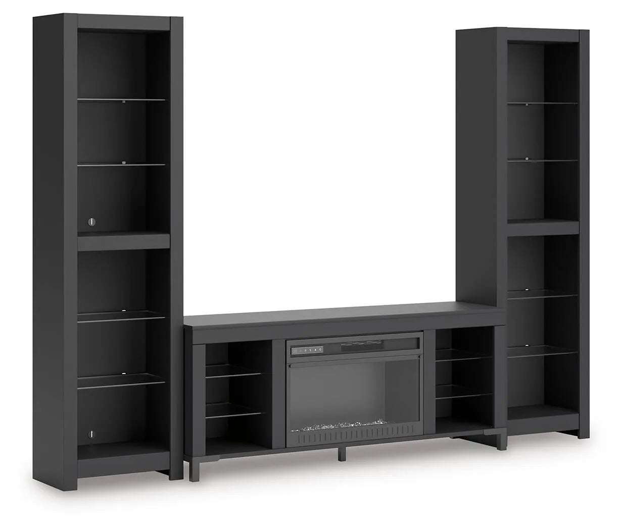 Mueble de TV de 3 piezas Cayberry con chimenea eléctrica