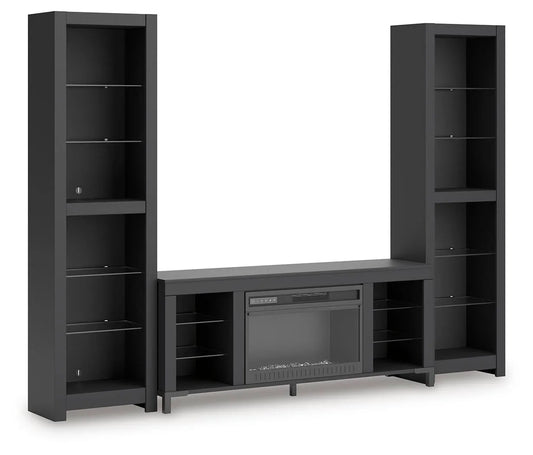 Mueble de TV de 3 piezas Cayberry con chimenea eléctrica