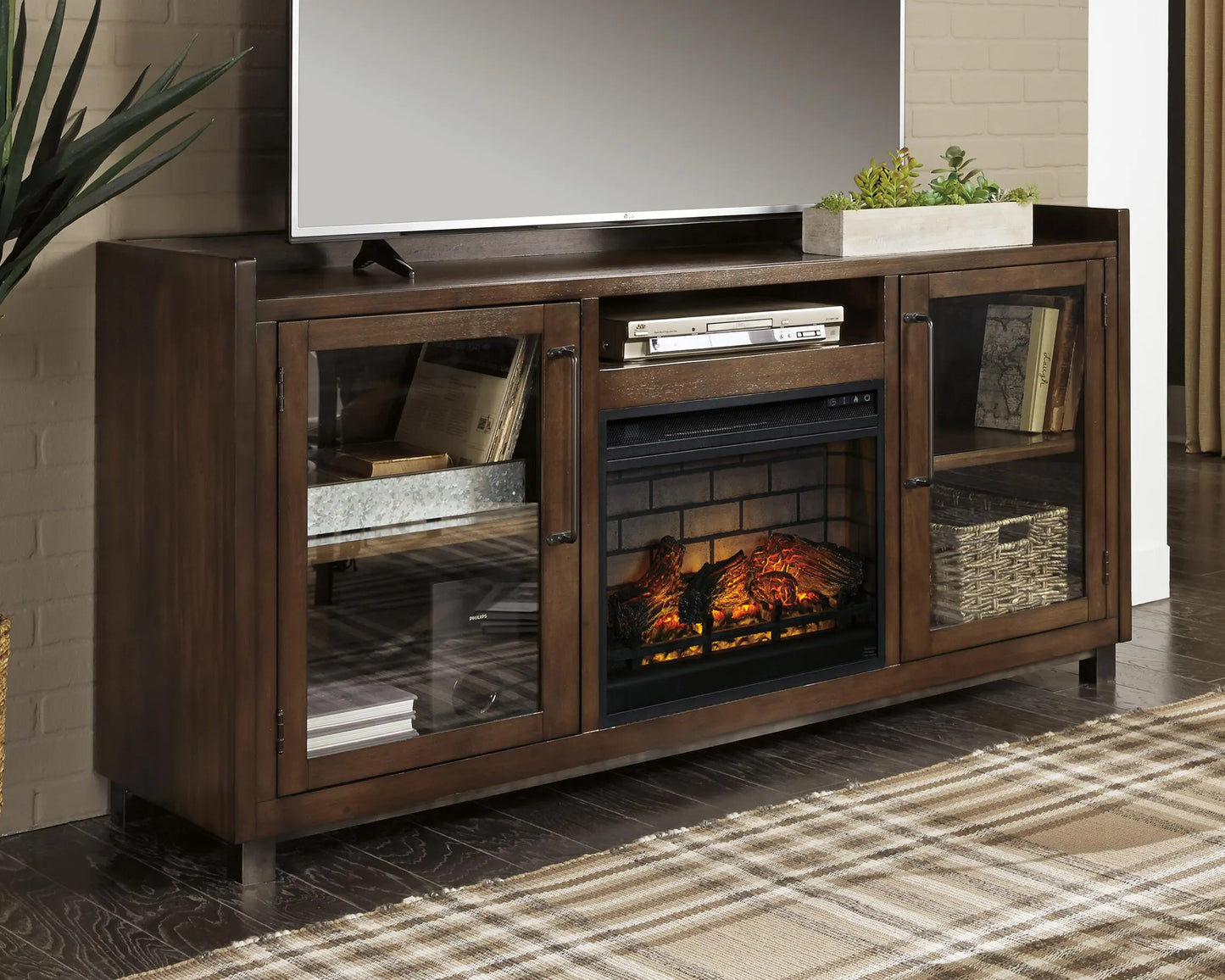 Mueble de TV Starmore de 70" con chimenea eléctrica